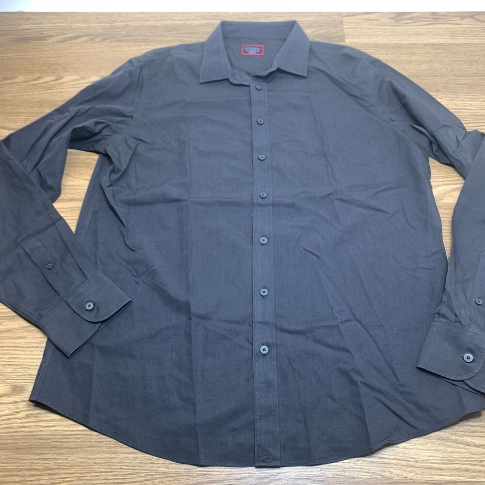 UNTUCKit Men’s Black Slim-Fit Long Sleeve Wrinkle Free Button-Up Size XL X Large